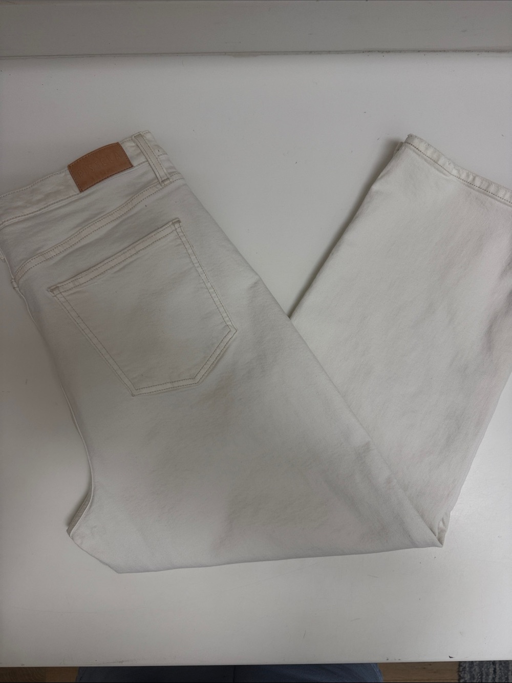 Pistola Off-White Cropped Button Front Jeans